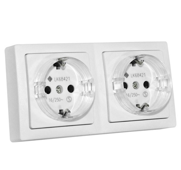 ADELEQ 13-36501223 ΠΡΙΖΑ ΣΟΥΚΟ ΔΙΠΛΗ IP20 16A ΛΕΥΚΗ